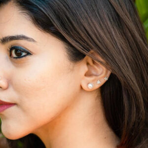 Silver Tiny Fresh Water Pearl Stud - 925 Sterling Silver