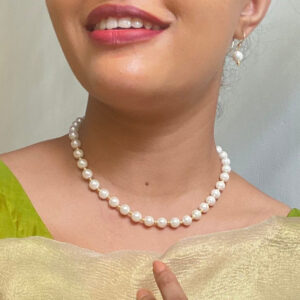Mini Belladonna Pearl Neckpiece With Earring ( Pearl Size 8 mm )