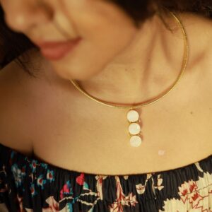 Textured Kendall 3 MOP Neck Cuff