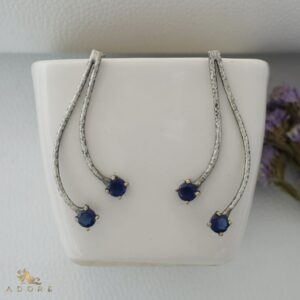 Antique Textured Curvy Dual Glossy Earring ( Rust Finish )