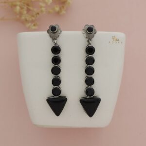 Silver Glossy Flower Arrow Earring
