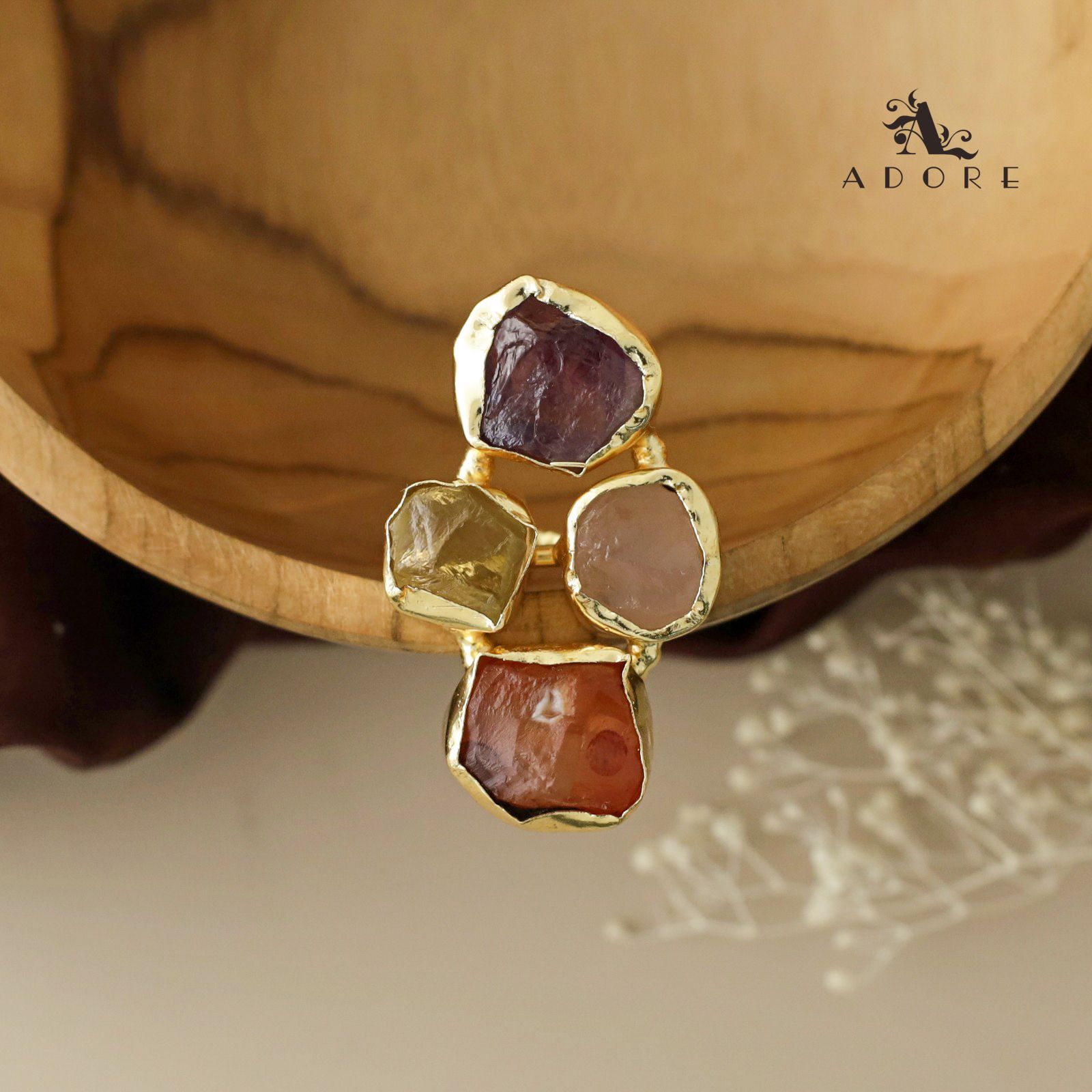 4 Raw Stone Ring (Adjustable) - Image 18