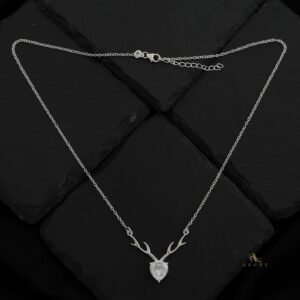 Silver Deer Heart Neckpiece - 925 Sterling Silver