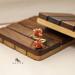 Roobixa Textured Raw Stone Ring