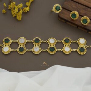 Two Layer Twisted Round Glossy Choker Combo