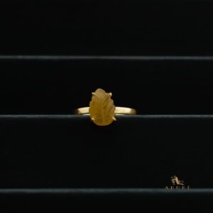 Carved Leafy Stone Ring