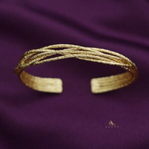 Golden Hammered Penta Layer Bangle