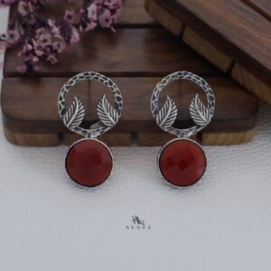 Round Leafy Glossy Earring