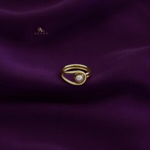 Golden Twin Layer Pearl Ring