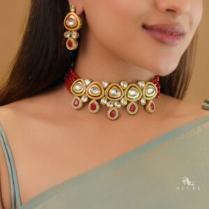 Neima Onyx Kundan Choker With Earring