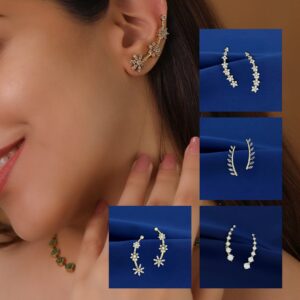 Himadri Golden Flower Ear-Cuff (Set of 2)