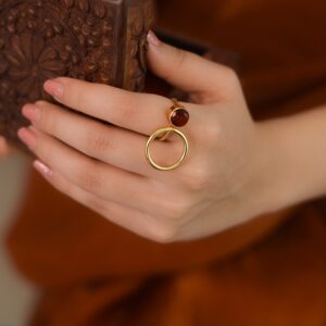 Sanviya Circle Plus Glossy Ring