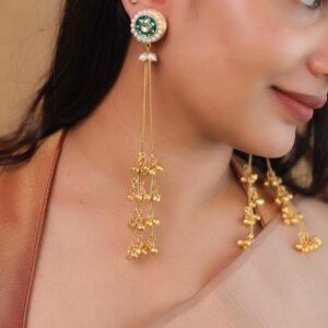 Carubala Golden Hanging Ghungroo Kashmiri Earring