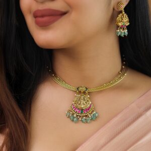 Trinetra Devi 5 Layer Jadau Kundan Neckpiece With Earring