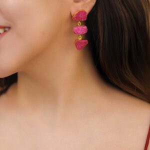 Trikaya Triple Druzy Stone Earring