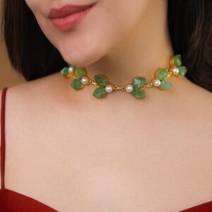 Catalina Dyed Stone Pearl Choker