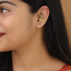 Nadira Golden Lotus Ear-Cuff