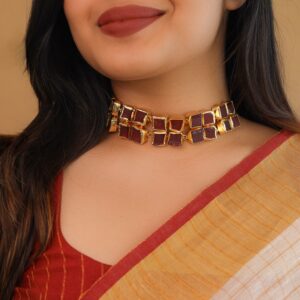 Golden Casia Raw Stone Choker