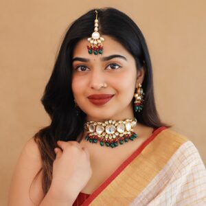 Jaanviya Kundan Choker Bridal Set