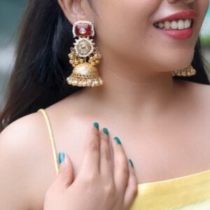 Jasmin Golden Ghungroo Kashmiri Jhumka