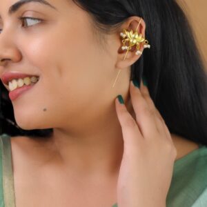Srinika Lotus Pearl Ear-Cuff (Set Of 2)