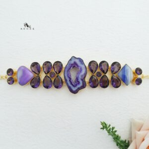 Pansy Agate + Glossy Stone Choker