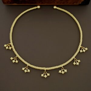 Cesta Golden Twisted Ghungroo Neck Cuff