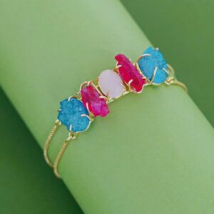 Jaena Claw Dyed + Glossy + Druzy Stone Bracelet