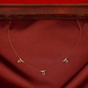 Tejaswini Golden Tri Heart String Neckpiece