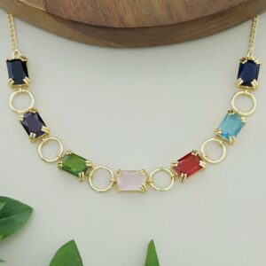 Lilith Claw Glossy Rectangle Circle Neckpiece