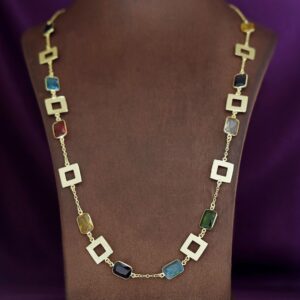 Melena Glossy Rectangle Long Neckpiece