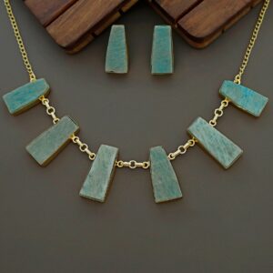 Seraphina 6 Raw Stone Neckpiece With Earring