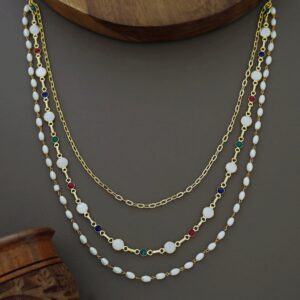 Jona 3 Layer Glossy Pearl Neckpiece