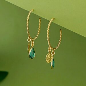 Elsa Golden Twisted Glossy Hoop Earring