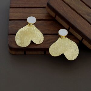 Siena Golden Textured MOP Heart Earring