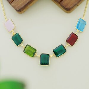 Zenia Rectangle Glossy Neckpiece