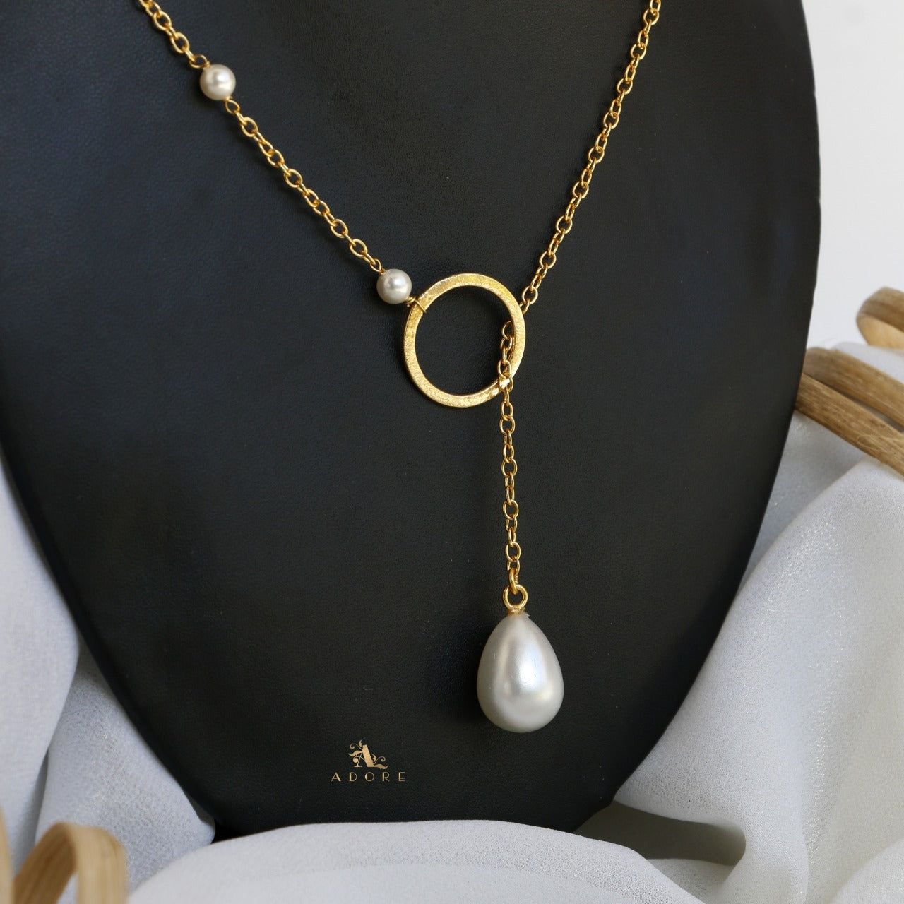 Drop Pearl Ring Neckpiece - Image 4