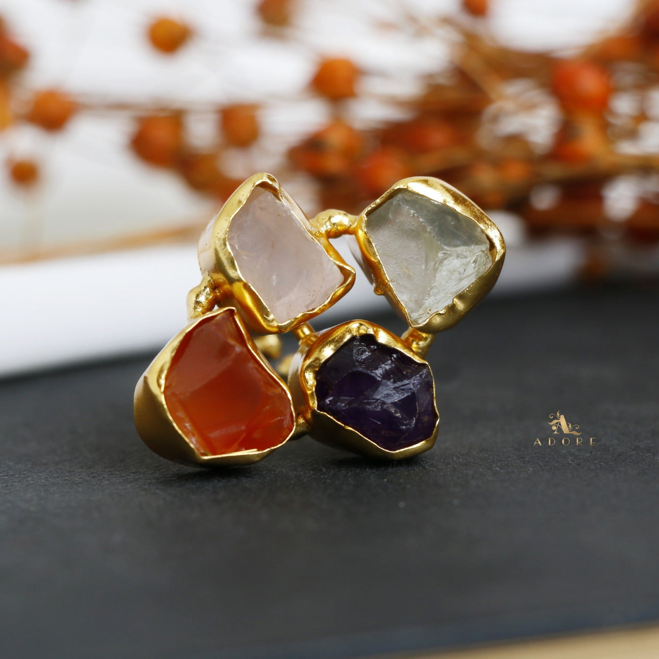 4 Raw Stone Ring (Adjustable) - Image 21