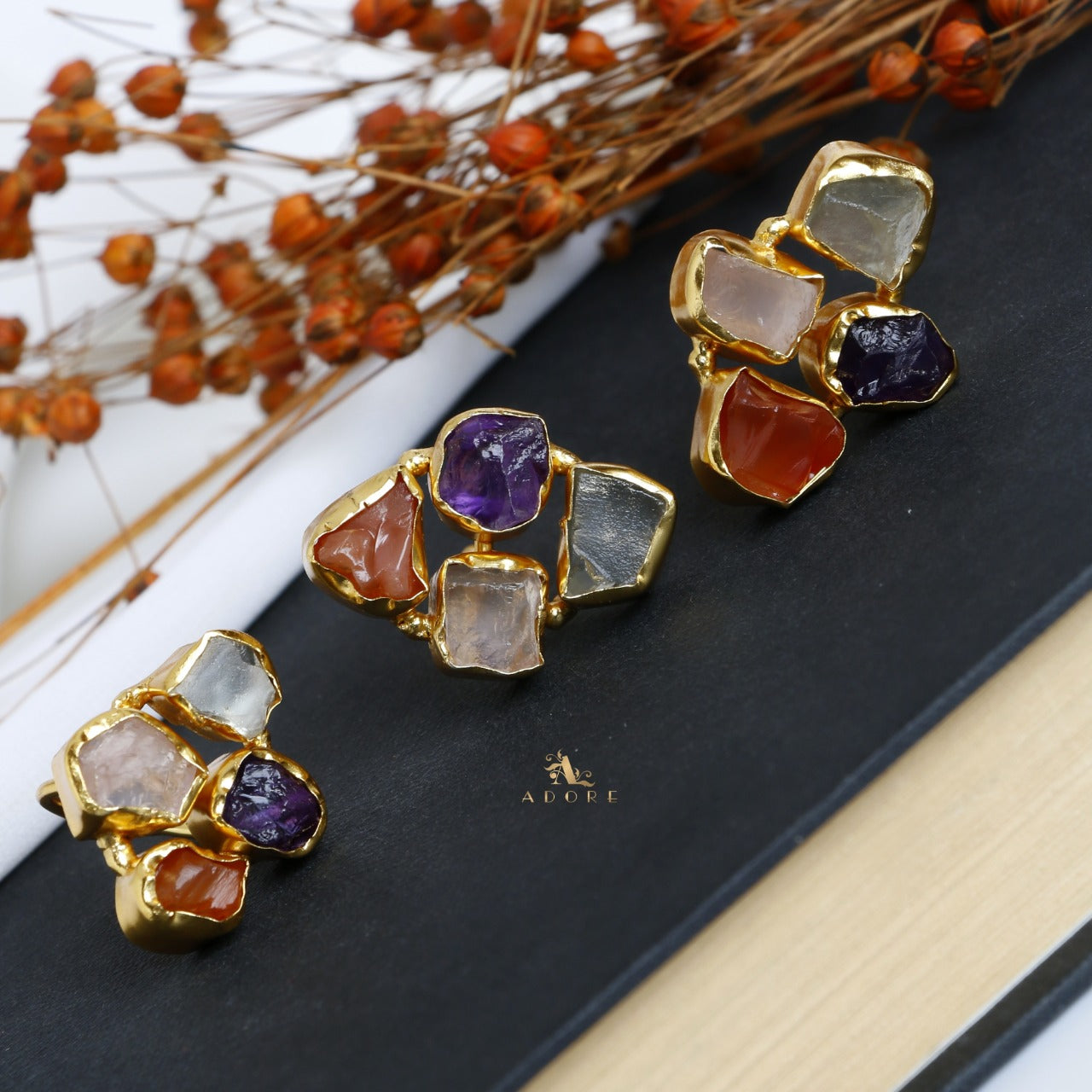 4 Raw Stone Ring (Adjustable) - Image 17