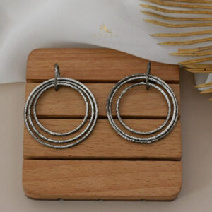 Textured 3 in 1 Circle Earring