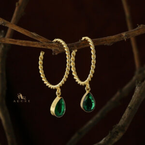 Celena Twisted Hoop Glossy Drop Earring