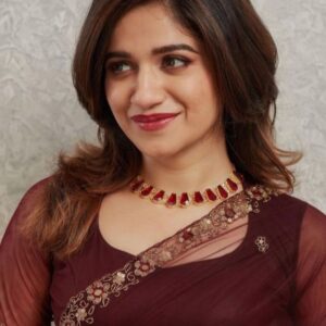 Felicia Hexa Glossy Choker/Short Neckpiece With Earring