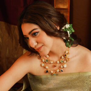 2 Layer Chiara Raw Stone Ghungroo Neckpiece