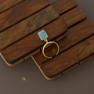 Mawar Hanging Raw Stone Ring