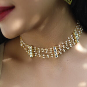 Carly 5 layer Pearl Kundan Choker