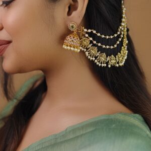 Premium Akshithi Devi 3 Layer Pearl Ear Chain
